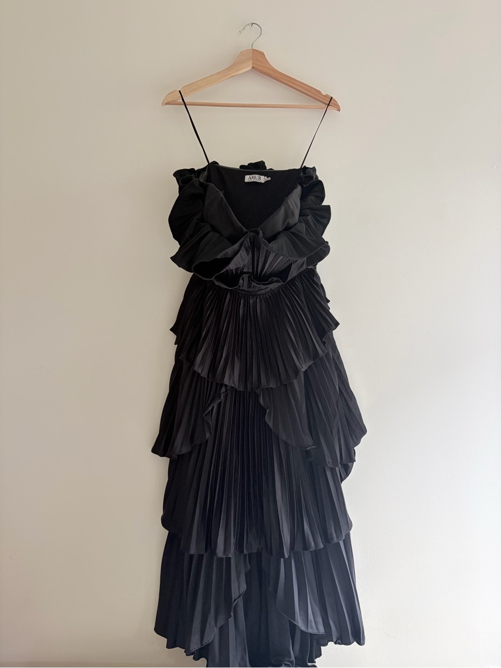 AMUR // Judah Scallop Pleated Shell High-Low Gown - Picture 4 of 10